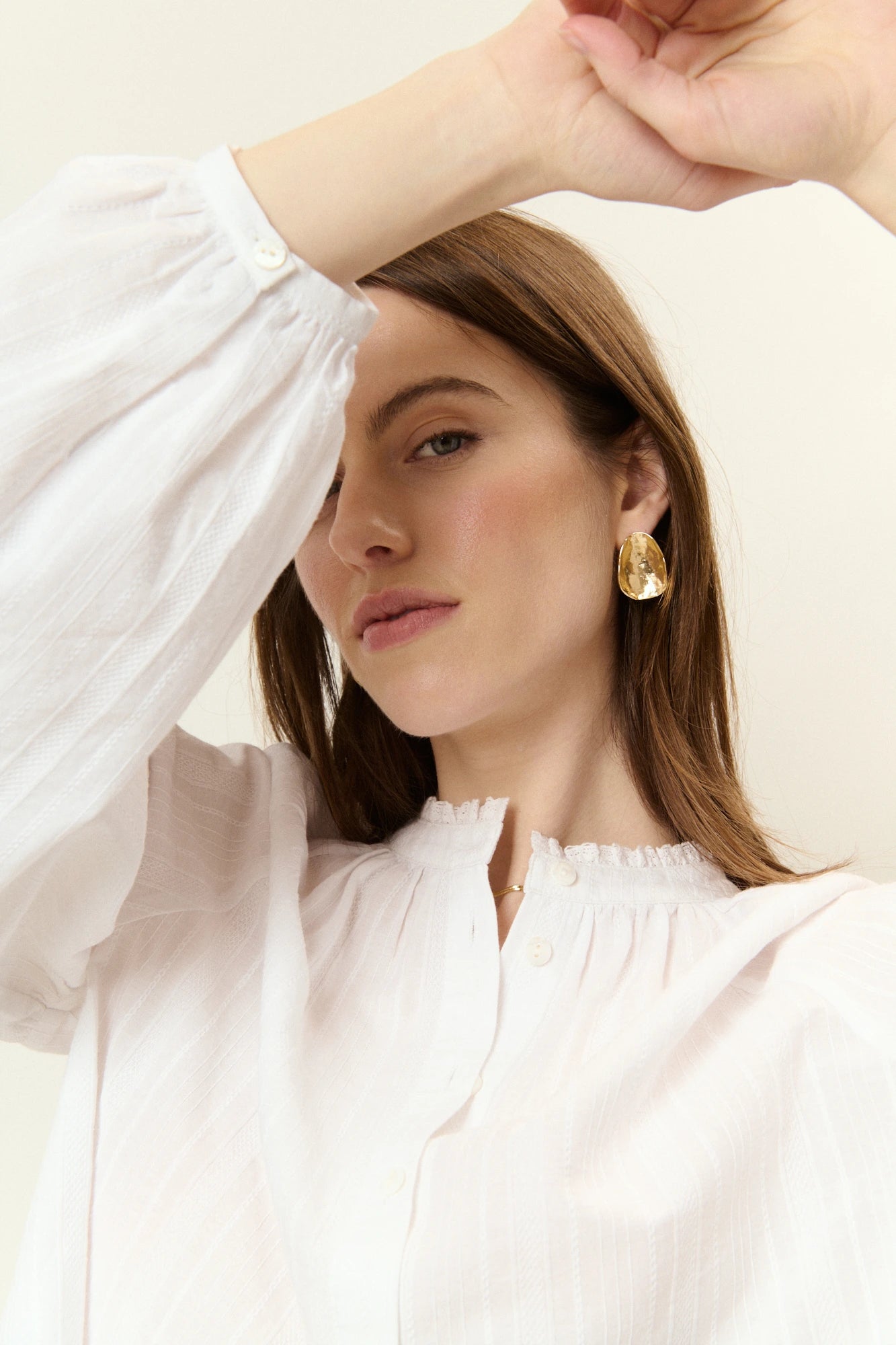 Chemise blanche femme manches volumineuses