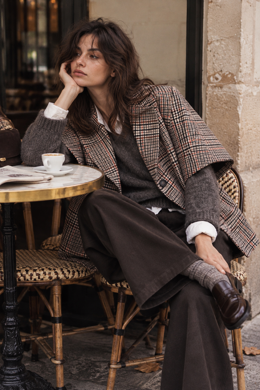 Manteau Cape Louis Carreaux – Nathael Paris