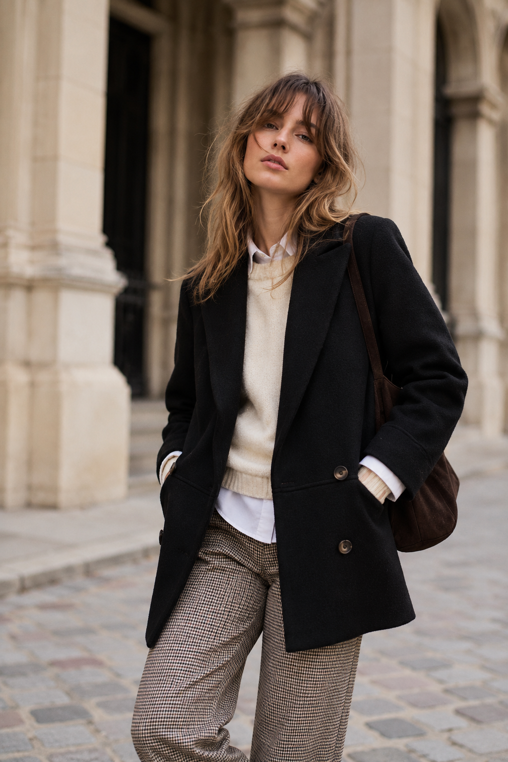 Manteau Nolan Noir – manteau col tailleur – Nathael Paris